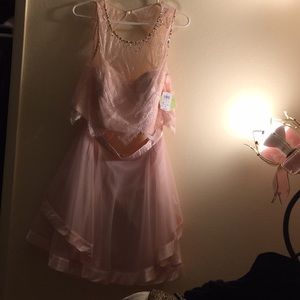 2 piece pink dress